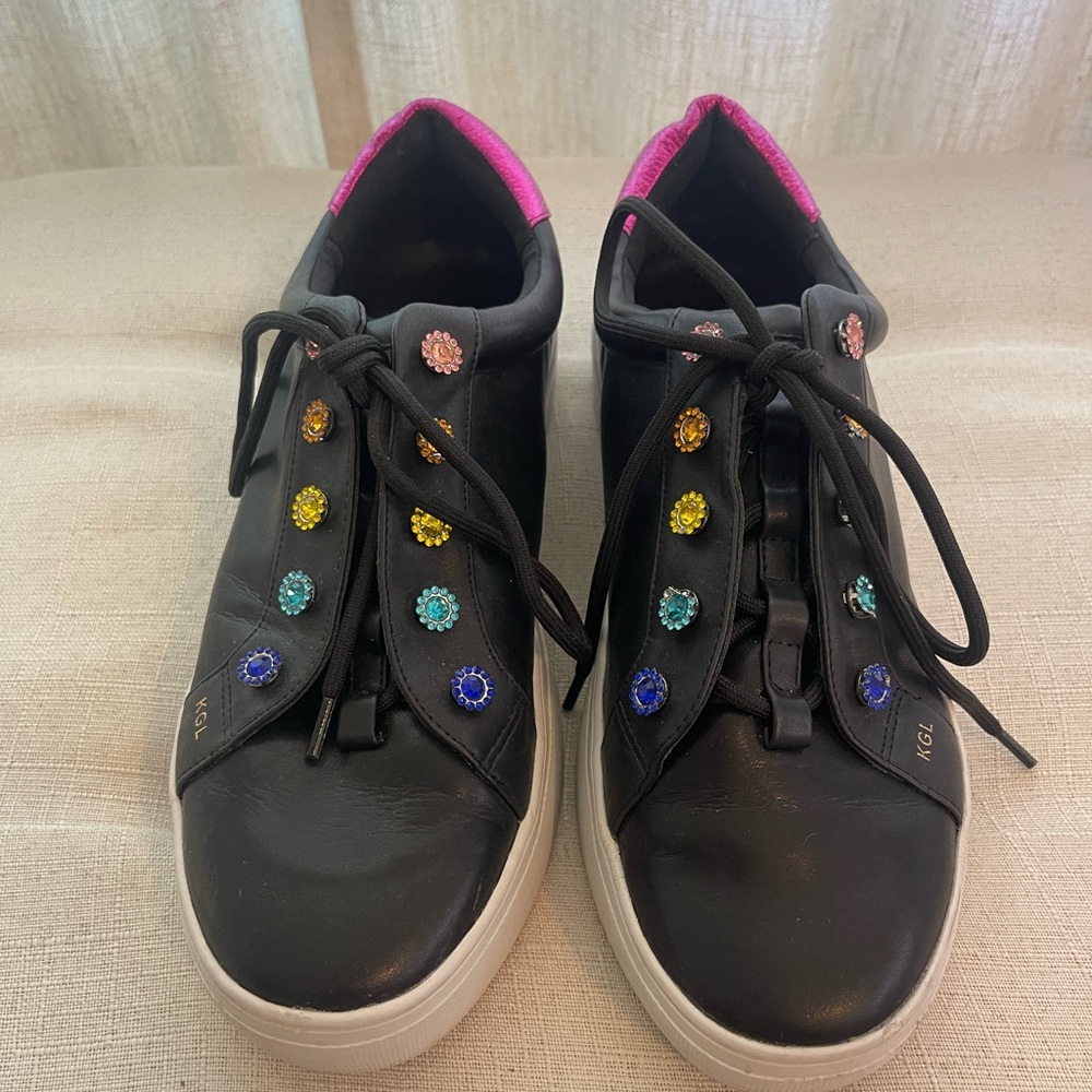Kurt Geiger Black Sneakers with Multicolor Accents